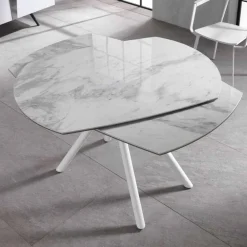 Viadurini Living Ausziehbare Esstische-Ausziehbarer Tisch mit Keramikplan und Metallbeinen Lozzolo