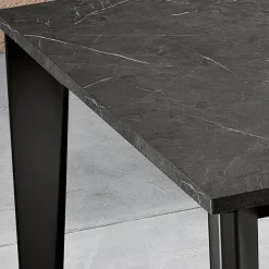 Viadurini Living Ausziehbare Esstische-Ausziehbarer Tisch mit Marmor-Melaminplatte und anthrazitfarbenen Beinen - Ariel
