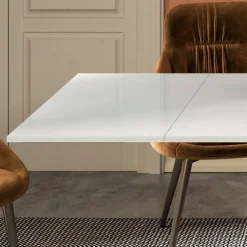 Viadurini Living Ausziehbare Esstische-Ausziehbarer Tisch mit mattweißer Glasplatte, hergestellt in Italien – Settimmio
