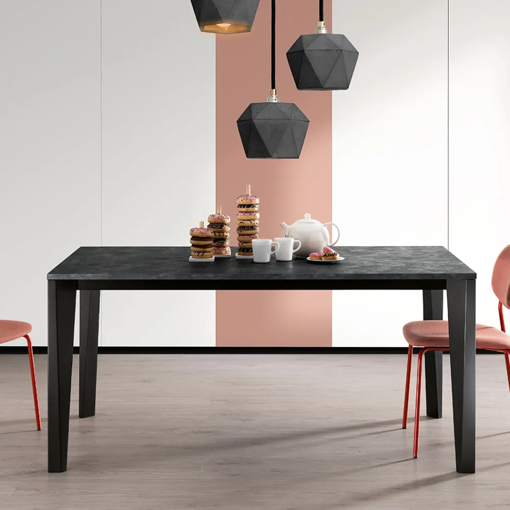 Viadurini Living Ausziehbare Esstische-Ausziehbarer Tisch mit Melaminplatte und Metallgestell - Ariel