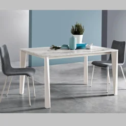 Viadurini Living Ausziehbare Esstische-Ausziehbarer Tisch mit Melaminplatte und Metallgestell - Ariel