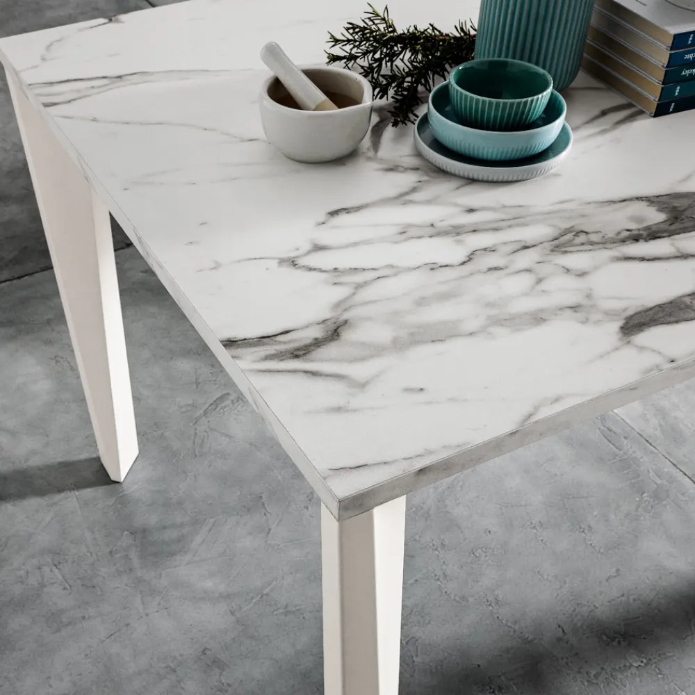 Viadurini Living Ausziehbare Esstische-Ausziehbarer Tisch mit Melaminplatte und Metallgestell - Ariel