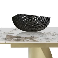 Viadurini Living Ausziehbare Esstische-Ausziehbarer Tisch mit Metallgestell und Keramikplatte in Marmoroptik - Lombo