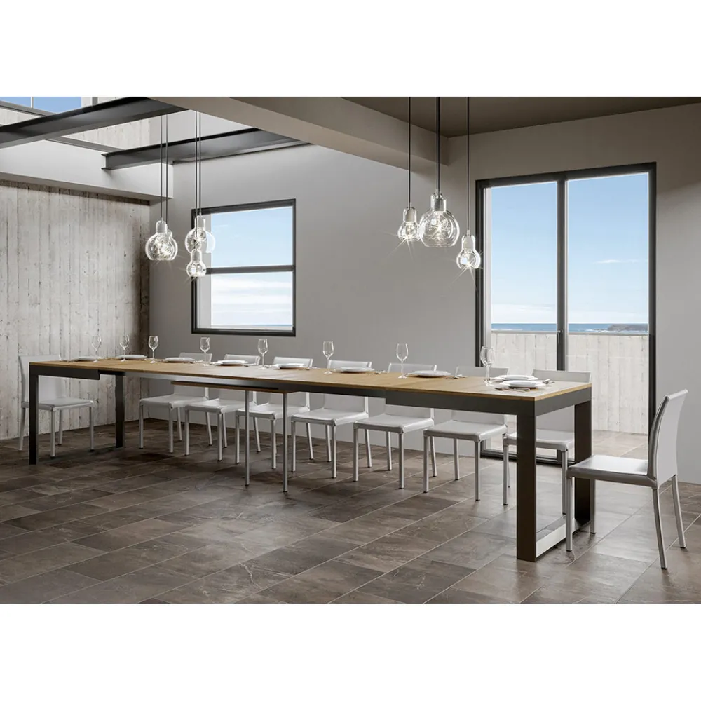 Viadurini Living Ausziehbare Esstische-Ausziehbarer Tisch mit modernem Design aus Melaminholz - Badesi