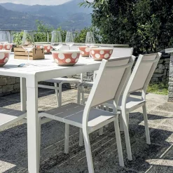 Viadurini in the Garden Gartentische Aus Aluminium|Ausziehbare Gartentische-Ausziehbarer Tisch mit Schiebebeinen und Aluminium-Lattenrostplatte - Supernova