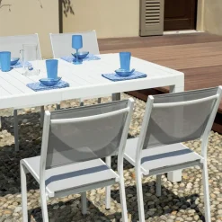 Viadurini in the Garden Gartentische Aus Aluminium|Ausziehbare Gartentische-Ausziehbarer Tisch mit Schiebebeinen und Aluminium-Lattenrostplatte - Supernova