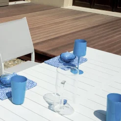 Viadurini in the Garden Gartentische Aus Aluminium|Ausziehbare Gartentische-Ausziehbarer Tisch mit Schiebebeinen und Aluminium-Lattenrostplatte - Supernova