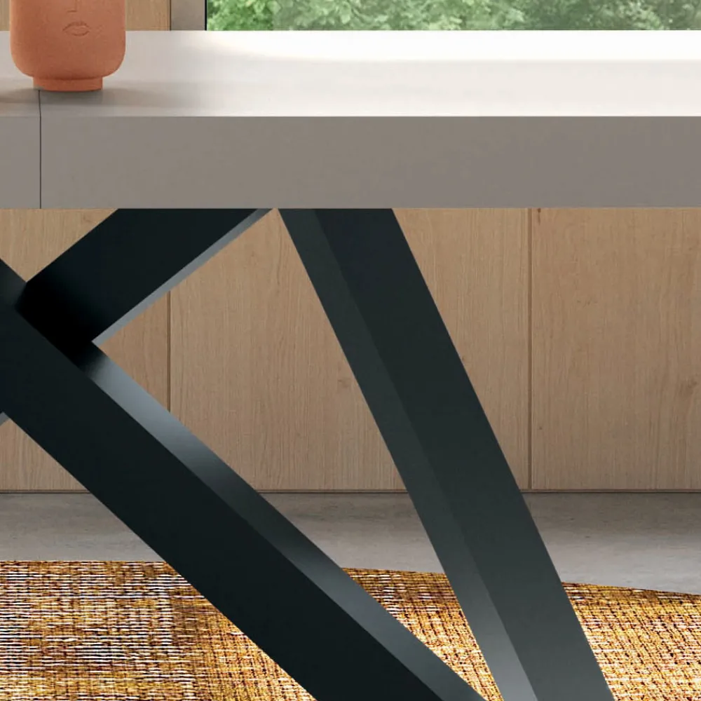 Viadurini Living Ausziehbare Esstische-Ausziehbarer Tisch mit synchronisierter zentraler Öffnung aus Laminat – Settimmio