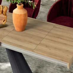 Viadurini Living Ausziehbare Esstische-Ausziehbarer Tisch mit synchronisierter seitlicher Öffnung, hergestellt in Italien – Gläser