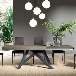 Viadurini Living Ausziehbare Esstische-Ausziehbarer Tisch mit synchronisierter seitlicher Öffnung aus Melamin – Settimmio