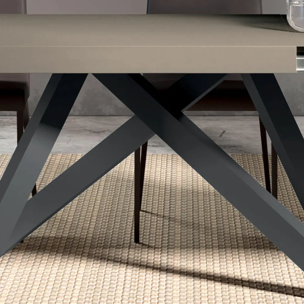 Viadurini Living Ausziehbare Esstische-Ausziehbarer Tisch mit synchronisierter seitlicher Öffnung aus Melamin – Settimmio