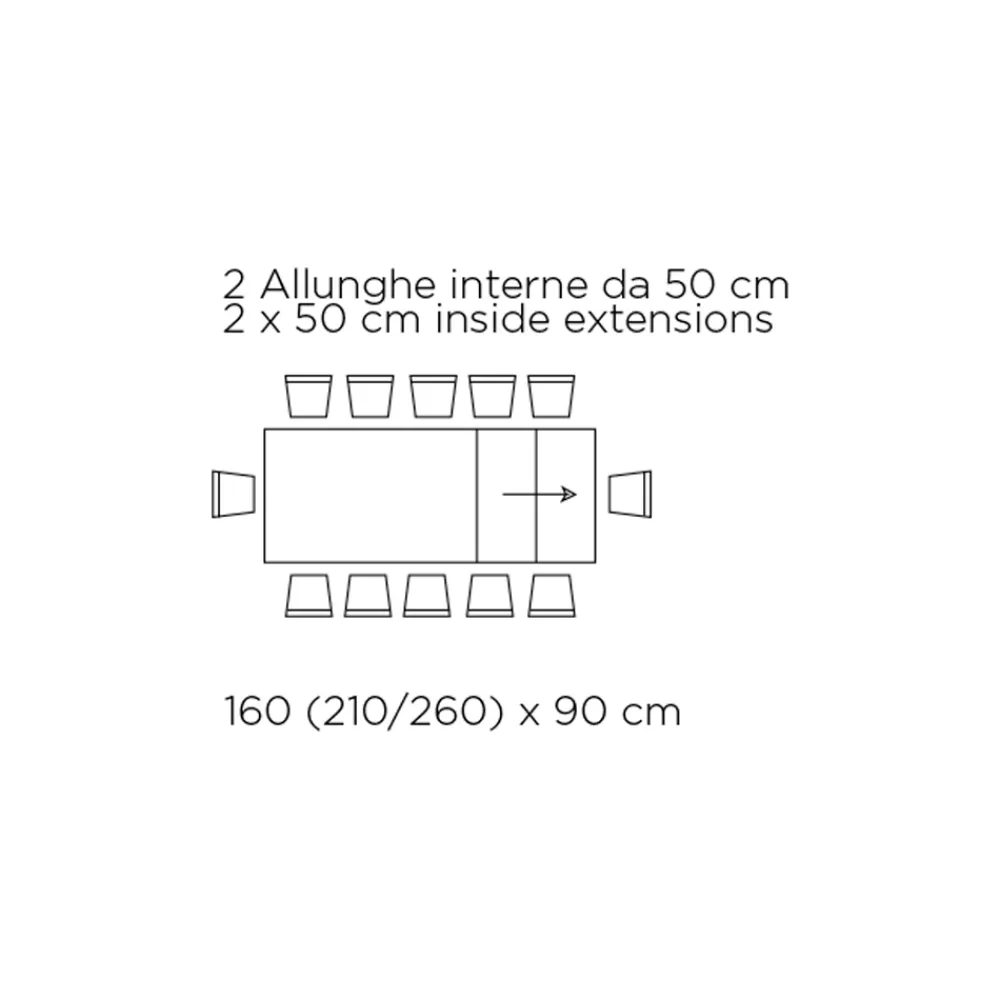 Viadurini Living Ausziehbare Esstische-Ausziehbarer Tisch mit synchronisierter seitlicher Öffnung aus Melamin – Settimmio