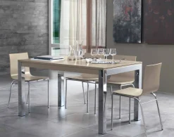 Viadurini Living Esstische Nach Mass|Ausziehbare Esstische-Ausziehbarer Tisch mit Tanganika Walnussholzplatte und Metallbeinen - Ketla