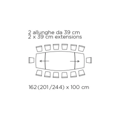 Viadurini Living Ausziehbare Esstische-Ausziehbarer Tisch mit Untergestell und Tischplatte in verschiedenen Ausführungen, hergestellt in Italien – Settimmio