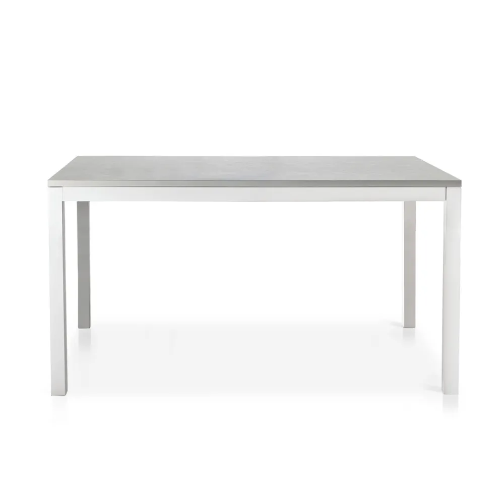 Viadurini Living Ausziehbare Esstische-Ausziehbarer Tisch mit weißen Metallbeinen und Melaminplatte - Shaila