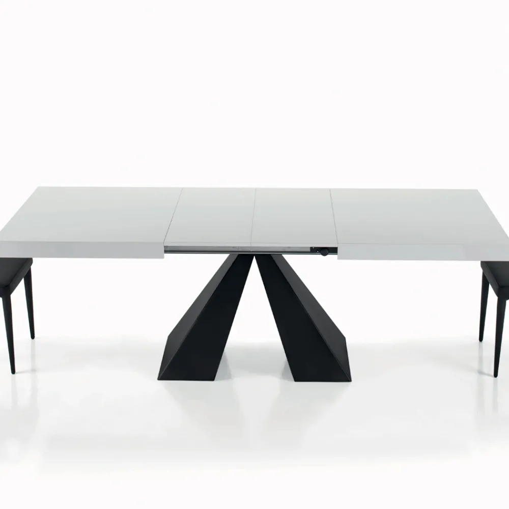 Viadurini Living Ausziehbare Esstische-Ausziehbarer Tisch mit zentraler Öffnung und klappbarer Kante, hergestellt in Italien – Dalmatiner