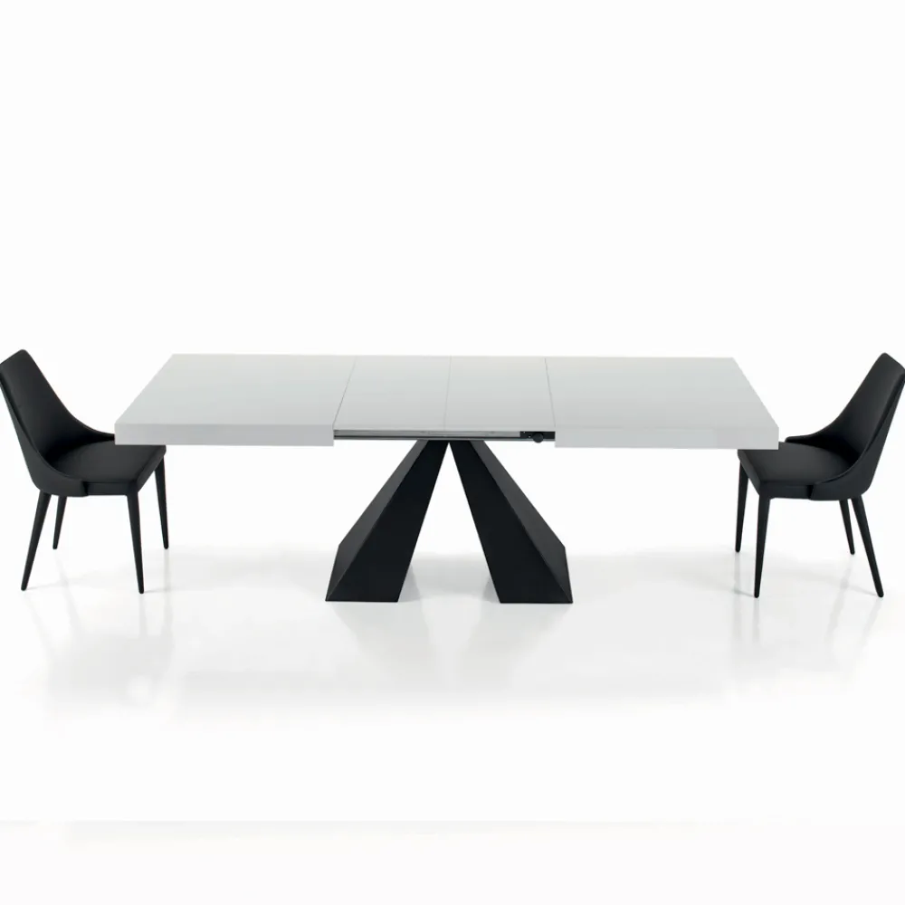 Viadurini Living Ausziehbare Esstische-Ausziehbarer Tisch mit zentraler Öffnung und klappbarer Kante, hergestellt in Italien – Dalmatiner