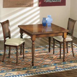 Viadurini Classic Ausziehbare Esstische-Ausziehbarer Tisch und 2 Stühle aus patiniertem Walnussholz, hergestellt in Italien – Biotite