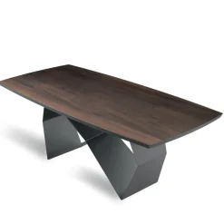 Viadurini Living Ausziehbare Esstische-Ausziehbarer Tisch 200/300x100 aus Eichenfurnier und Metall - Cross