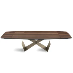 Viadurini Living Ausziehbare Esstische-Ausziehbarer Tisch 200/300x100 aus Eichenfurnier und Metall - Cross