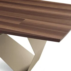 Viadurini Living Ausziehbare Esstische-Ausziehbarer Tisch 200/300x100 aus Eichenfurnier und Metall - Cross