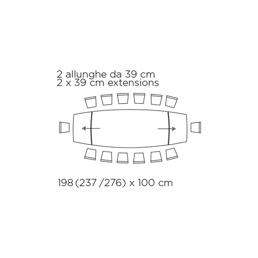 Viadurini Living Ausziehbare Esstische-Ausziehbarer tonnenförmiger Tisch mit integrierten Verlängerungen, hergestellt in Italien – Grotta