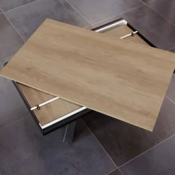 Viadurini Living Ausziehbare Esstische-Ausziehbarer und breiterer Esstisch aus Melamin und Metall – Devendra