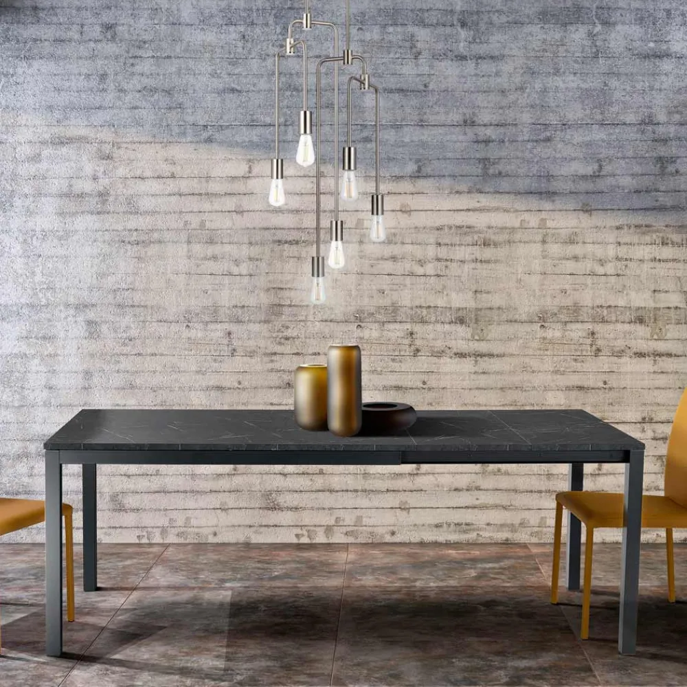 Viadurini Living Ausziehbare Esstische-Ausziehbarer Wohnzimmertisch mit Melaminplatte und Metallbeinen - Shaila