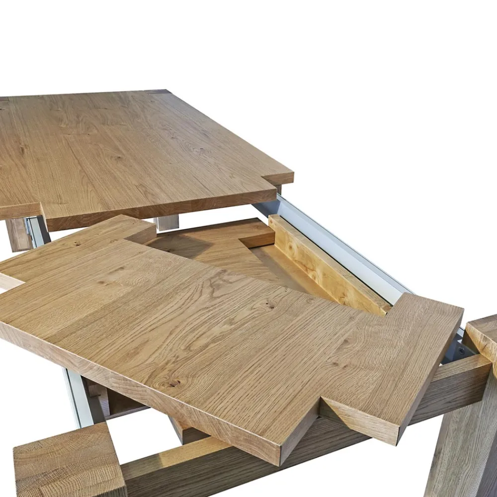 Viadurini Living Esstische Nach Mass|Ausziehbare Esstische-Ausziehbarer Wohnzimmertisch aus Asteiche plattiert Made in Italy - Durin