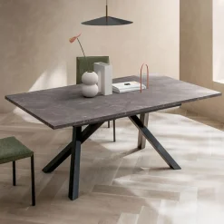 Viadurini Living Ausziehbare Esstische-Ausziehbarer Wohnzimmertisch 260 oder 300 cm aus Metall und HPL - Borgo