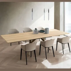 Viadurini Living Ausziehbare Esstische-Ausziehbarer Wohnzimmertisch 260 oder 300 cm aus Metall und HPL - Borgo