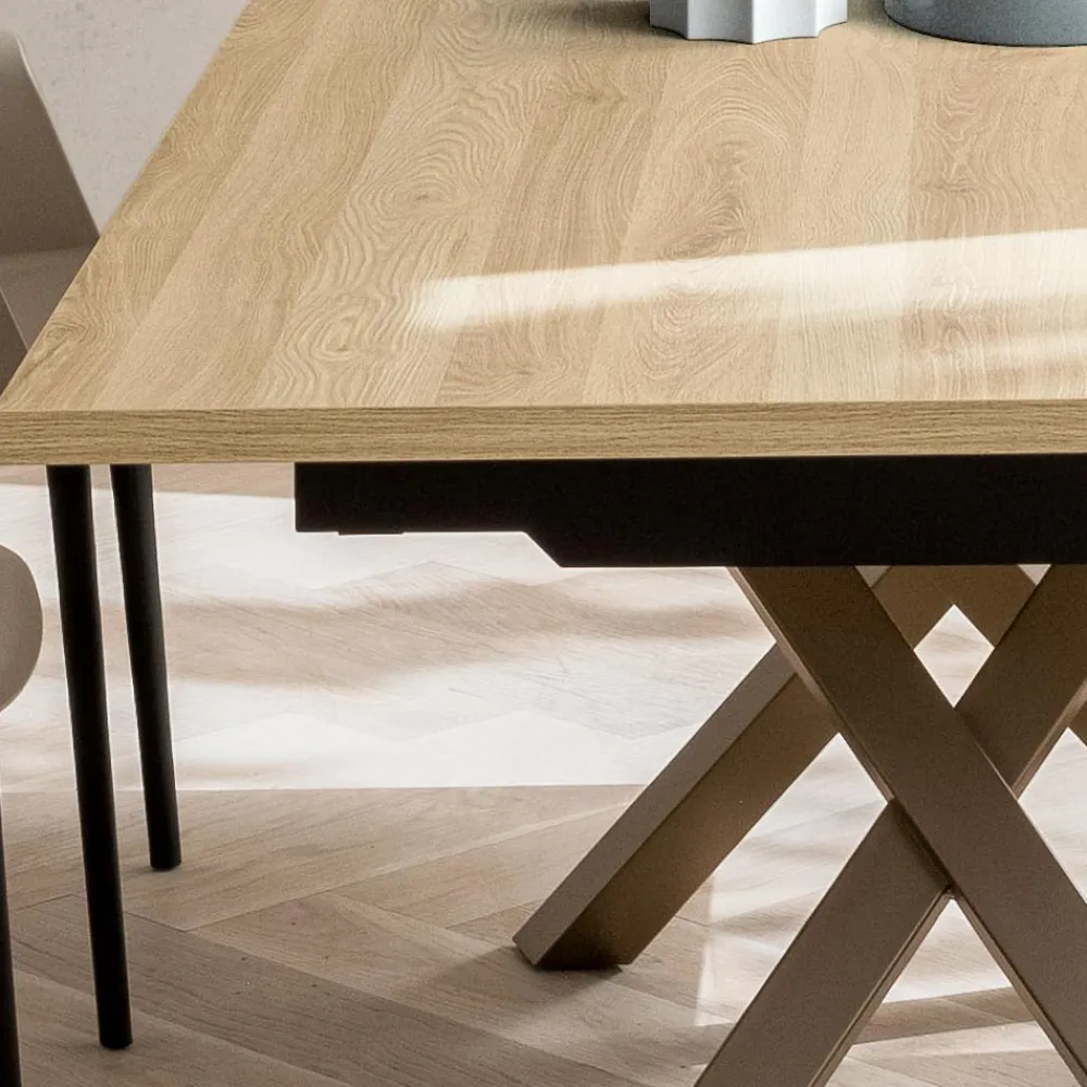 Viadurini Living Ausziehbare Esstische-Ausziehbarer Wohnzimmertisch 260 oder 300 cm aus Metall und HPL - Borgo