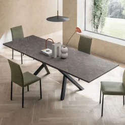 Viadurini Living Ausziehbare Esstische-Ausziehbarer Wohnzimmertisch 260 oder 300 cm aus Metall und HPL - Borgo