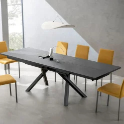 Viadurini Living Ausziehbare Esstische-Ausziehbarer Wohnzimmertisch 260 oder 300 cm aus Metall und HPL - Borgo