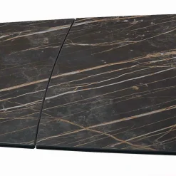 Viadurini Living Ausziehbare Esstische-Ausziehbarer Wohnzimmertisch mit tonnenförmiger Platte aus Keramik, hergestellt in Italien – Gläser