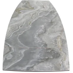 Viadurini Living Ausziehbare Esstische-Ausziehbarer Wohnzimmertisch mit tonnenförmiger Platte aus Keramik, hergestellt in Italien – Gläser