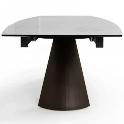 Viadurini Living Ausziehbare Esstische-Ausziehbarer Wohnzimmertisch mit tonnenförmiger Platte aus Keramik, hergestellt in Italien – Gläser