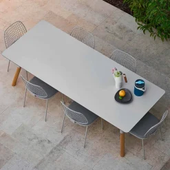 Varaschin Ausziehbare Gartentische-Ausziehtisch Tischbeine aus Teak H 75 cm Link