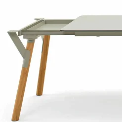 Varaschin Ausziehbare Gartentische-Ausziehtisch Tischbeine aus Teak H 75 cm Link