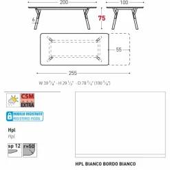 Varaschin Ausziehbare Gartentische-Ausziehtisch Tischbeine aus Teak H 75 cm Link