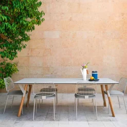 Varaschin Ausziehbare Gartentische-Ausziehtisch Tischbeine aus Teak H 65 cm Link