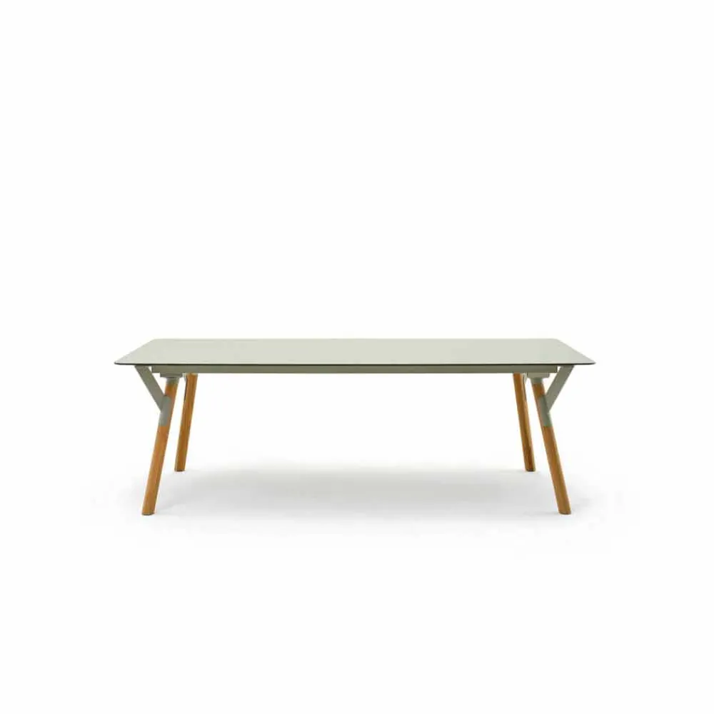 Varaschin Ausziehbare Gartentische-Ausziehtisch Tischbeine aus Teak H 65 cm Link