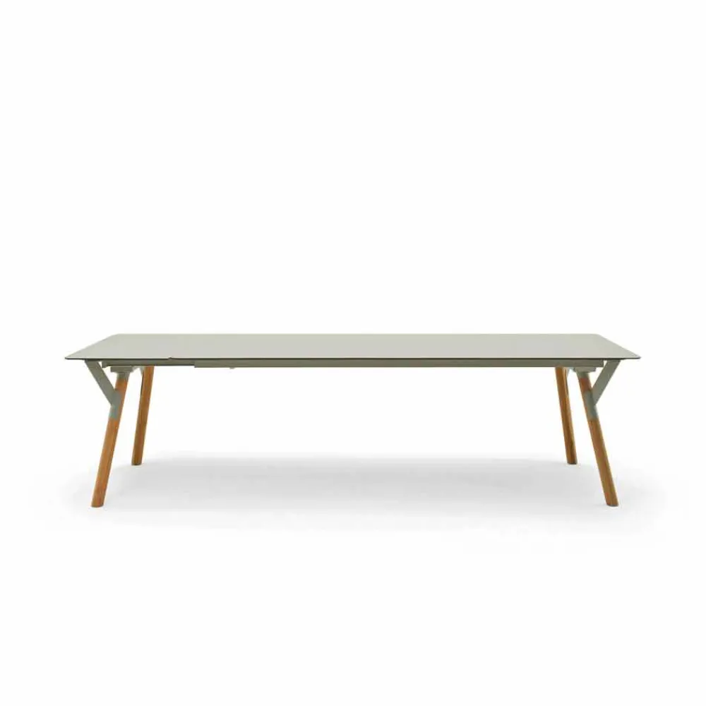 Varaschin Ausziehbare Gartentische-Ausziehtisch Tischbeine aus Teak H 65 cm Link