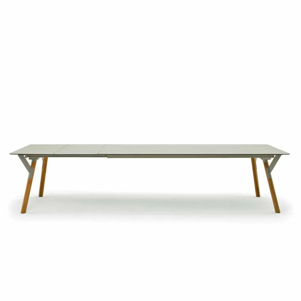 Varaschin Ausziehbare Gartentische-Ausziehtisch Tischbeine aus Teak H 65 cm Link