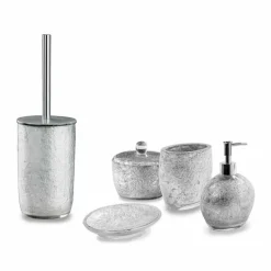 Viadurini Bathroom Badzubehör-Badaccessoires aus harzbeschichtetem Blattsilber - Argentine
