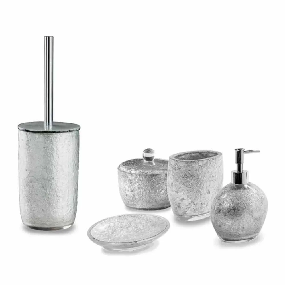 Viadurini Bathroom Badzubehör-Badaccessoires aus harzbeschichtetem Blattsilber - Argentine