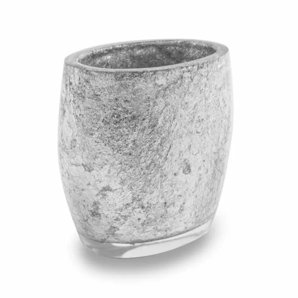 Viadurini Bathroom Badzubehör-Badaccessoires aus harzbeschichtetem Blattsilber - Argentine