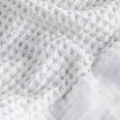 Viadurini Textile Bademäntel-Bademantel mit Kapuze und Leinenrüsche aus Baumwollwabenmuster – Plüsch