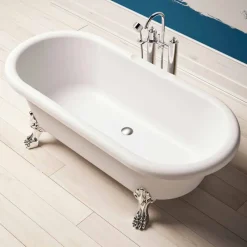 Viadurini Bathroom Freistehende Badewannen-Badewanne Freestanding, im Design, Füße im Chrom Finish - Free