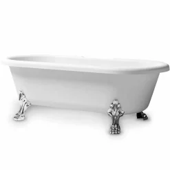 Viadurini Bathroom Freistehende Badewannen-Badewanne Freestanding, im Design, Füße im Chrom Finish - Free